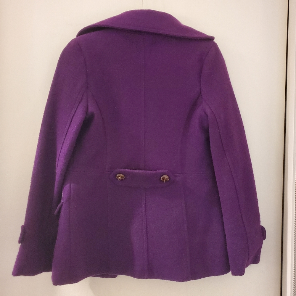 Purple pea coat, wool blend, size small from Aberdeen & Skye - Picture 9 of 11